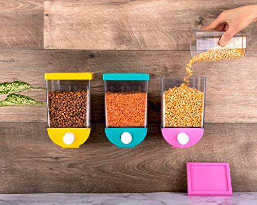 AVMPHD-Wall-Mounted-Grain-Storage-Container-Jar-with-Push-Button-Feature-Cereal-Dry-Food-Dispenser-for-pulses-and-Rice-Bulk-Food-Storage-Tank-1500ML-3