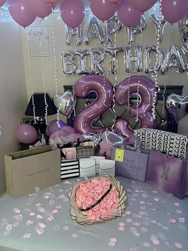 Image of 40 Inch Pink Number 2 Balloon Birthday Party Decorations for Men & Women | 40 Inch Pink inflatable foil number balloons, large birthday decorations for 2nd birthday