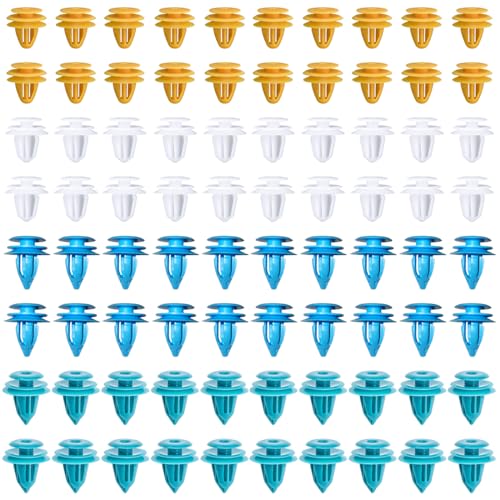 80 Piezas Remaches Plastico Coche, Clip de Fijación Para Coche, para Paneles Puertas Automóviles, se Adapta a la Mayoría de los Vehículos, Cuatro Tamaños Que Van Desde 8 mm a 10 mm