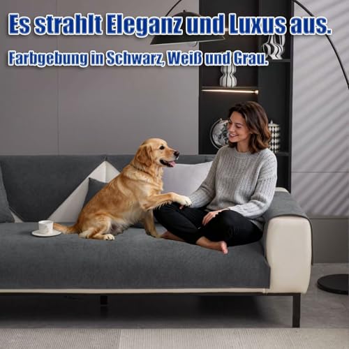 Sofa Überwurfdecke, Sofa Überzug, Sofabezug, Couchschoner, Überwurfdecken für Sofa, Hund Katze Sofa Überwurf, Couch Überzug L Form, Sofaschoner Rutschfest, Couch Bezüge, Dunkelgrau, 70*70CM