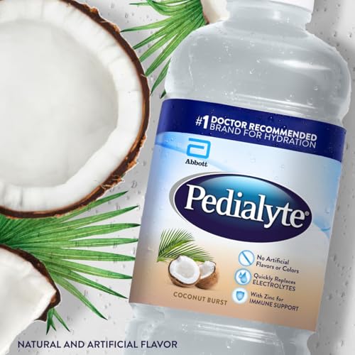 Image of Pedialyte Electrolyte Drink, Hydration Drinks for Kids & Adults, Coconut Burst, 1 Liter, Pack of 4