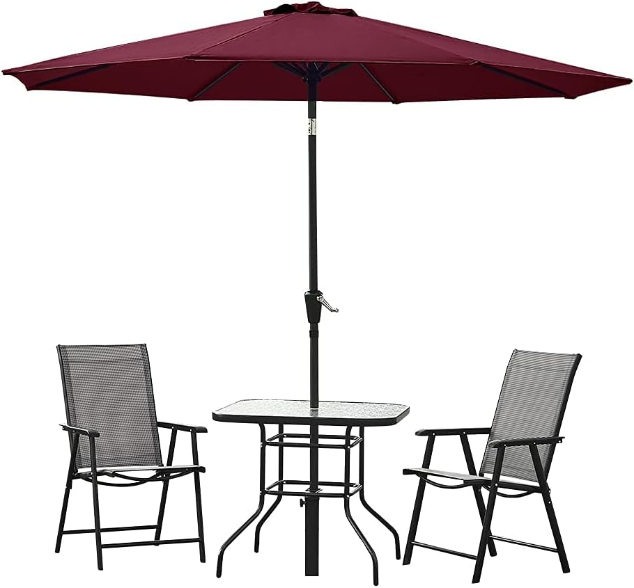 Tilting Garden Parasol Umbrella, Outdoor Sun Shade with Crank, UV Protective 2.7M Waterproof Patio Umbrella for Balcony Courtyard Lawn, Large