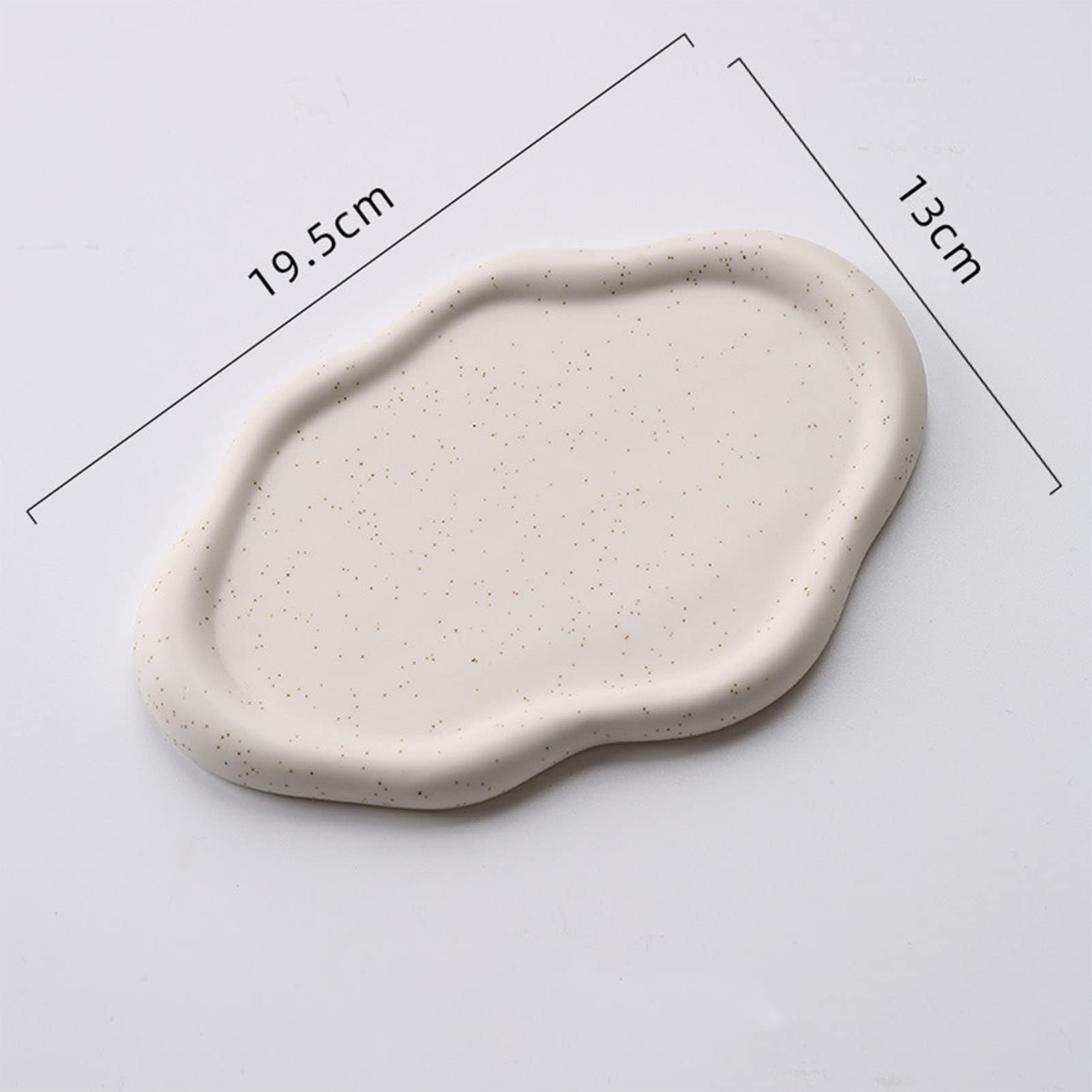 Plato de Joyería, Bandeja de Baratijas de Cerámica Plato de Joyería Simple Bandeja para Llaves, Organizador de Exhibición de Joyería Decorativo para el Día de la Madre, Cumpleaños(Nube blanca)