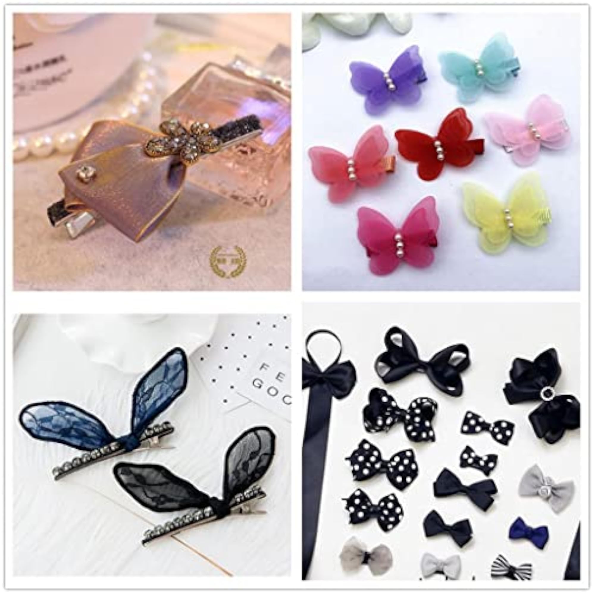 6x50pcs Assorted Size Flat Single Prong Metal Alligator Hair Clips