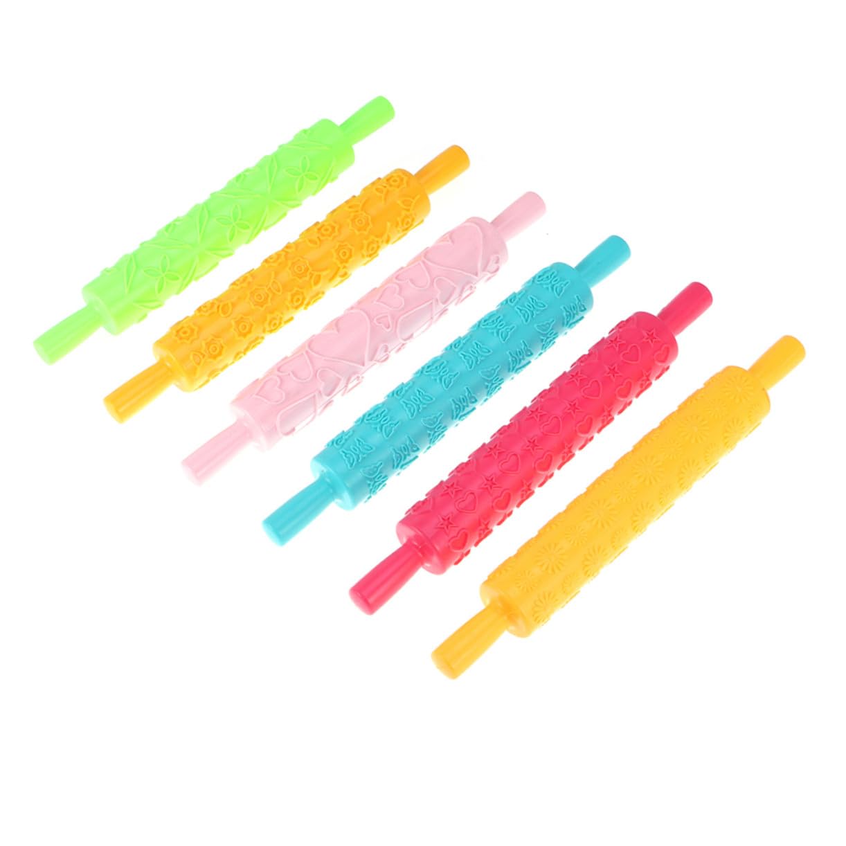 5 piezas Rodillos de Plástico para Repostería Moldes para Masa Herramienta Multiusos para Decoración de Pasteles y Fondant Material Alimentario Diseño Aleatorio