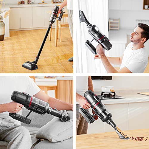 Puppyoo T12 Plus Rinse Cordless Stick Mopping Vacuum, 2-In-1 Lightweight Handheld Stick Vacuum Cleaner With Wet Mopping Mode, Hepa Filtration, 185Aw Suction Power, Up To 70Min Run Time #TOP2