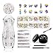 ULGAI Crystal AB Rhinestones (100pcs), Mixed Rhinestone for Crafts with Gold Plating Flat Back, Precisely Cut AB Crystal Glass Beads for Nails, Clothes, Face, Jewelry | Aurora Borealis,10 Shapes