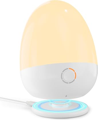 Touch Night Light for Baby Nursery Rechargeable Portable Kids Egg Nightlight Lamp with Feeding Timer for Todder Room, 3 Colors Temperatures Dimmable,Up to 200HBPA-Free