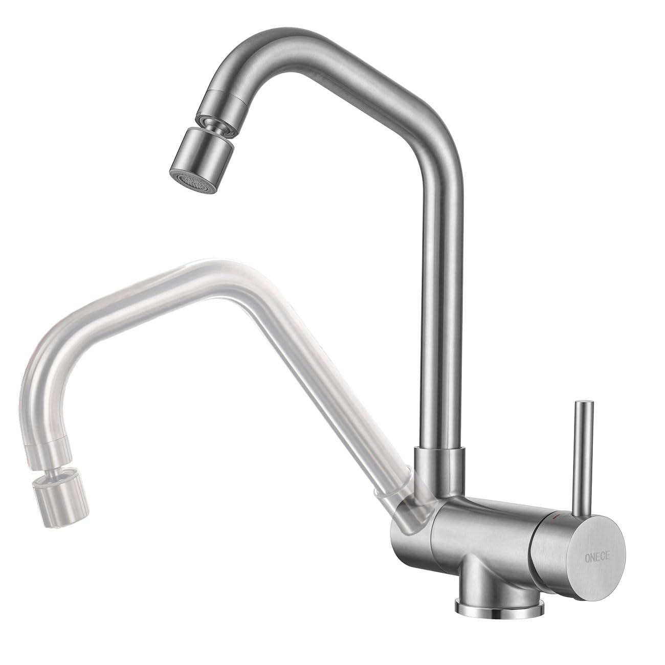 Rubinetto Cucina Moderno Con Doppia Funzione - Getto Doccia E Aeratore | Girevole 360° Acciaio Inox - Foto 10