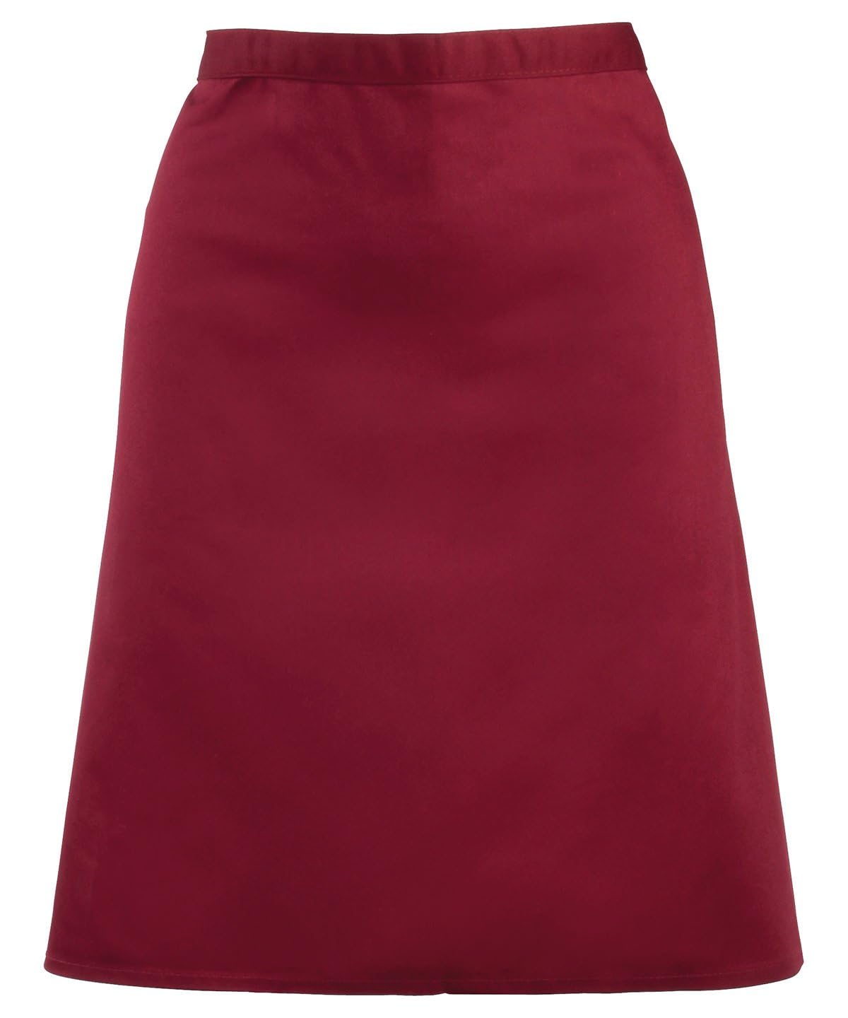 Workwear World Burgundy Spectrum Collection Mid Length Kitchen Hospitality Catering Bar Service Waist Apron (Burgundy)