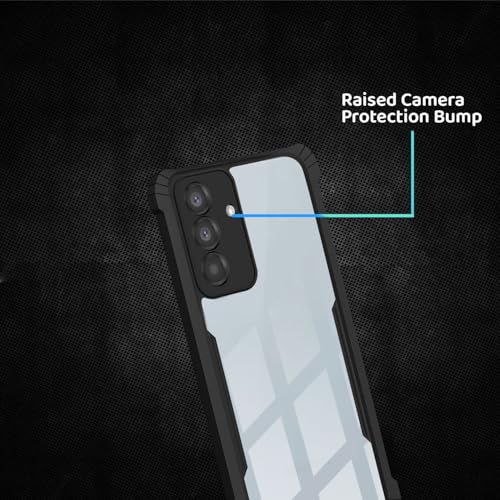 Image of Polycarbonate Crystal Clear Back Cover Case for Samsung Galaxy A57 5G | 360 Degree Protection | Shock Proof Design | Transparent Back Cover for Samsung Galaxy A57 5G - Black Bumper