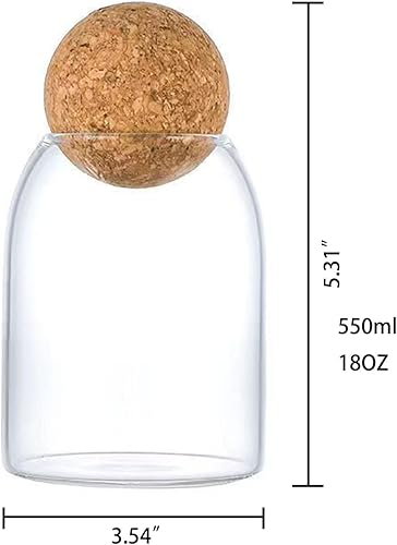 Miniatura 10 de Botellas de vidrio transparente de 40.6 fl oz40 onzas, recipientes de almacenamiento de alimentos de vidrio con corcho redondo hermético, soporte