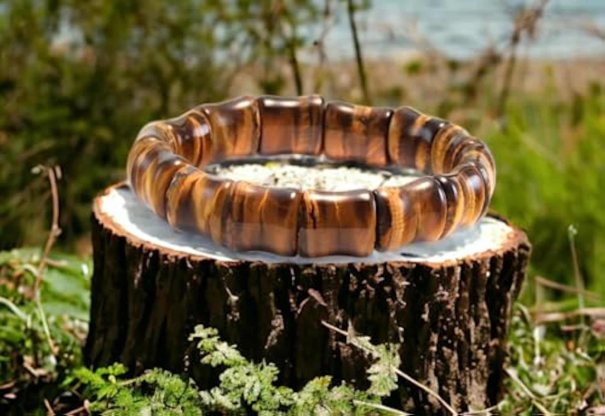 Natural Tiger Eye Crystal Flat Faceted Bracelet