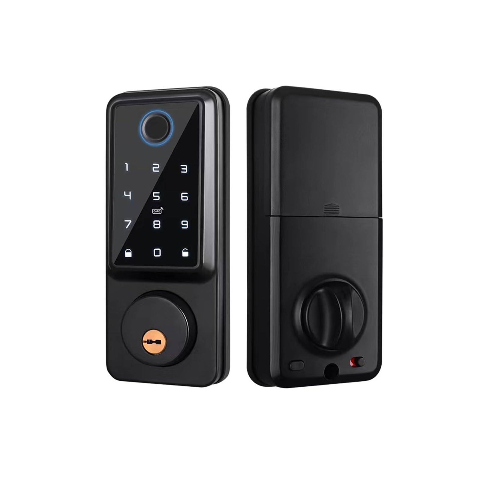 DIGNIFE Smart Door Lock, Wooden Door Deadbolt Smart Lock Fingerprint Password Card Electronic Lock(Nero,TT)