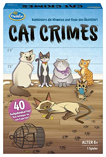 ThinkFun - 76366 - Cat Crimes - Das Flauschige und freche Kombinations- und Deduktionsspiel mit Katzen. Finde den Übeltäter!