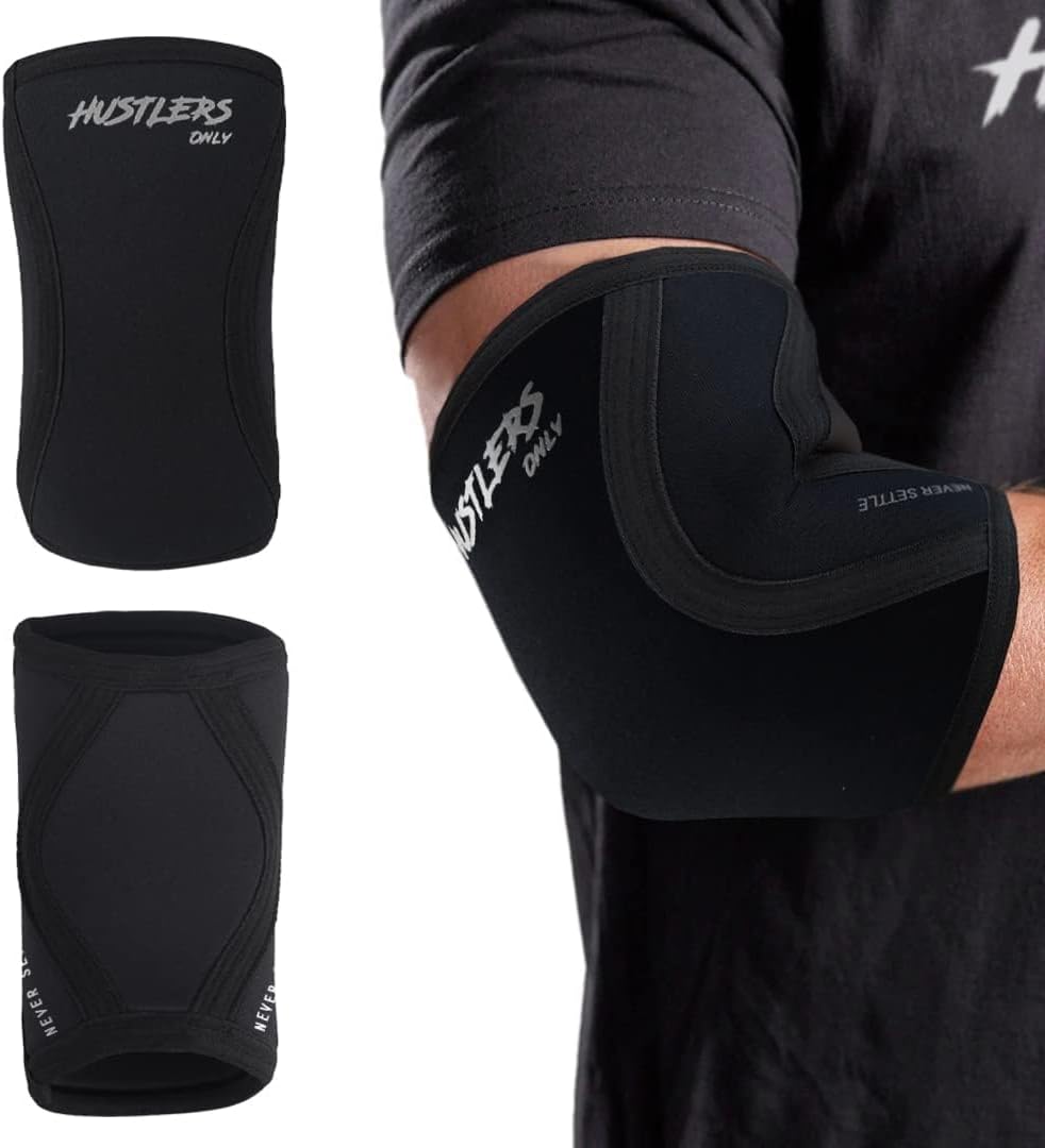 Elbow Sleeves Weightlifting 5mm Neoprene Compression Elbow Support Sleeves for Gym Training, Bench & Tendonitis, Fitness, and Workout (Black, S)