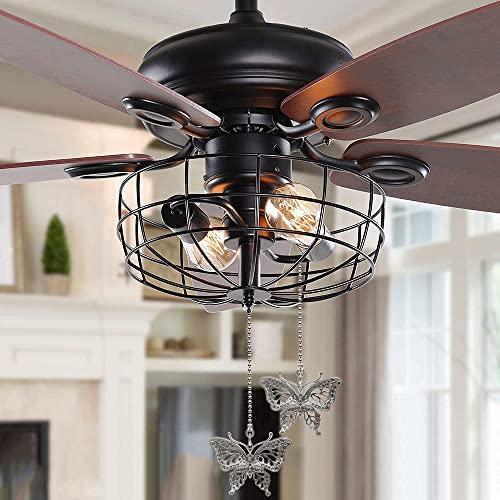 Image of Ceiling Fan Pull Chain 12 inch Pull Chain Extension Fan Chain Extender Ceiling Fan Pulls Ornament with Ball Fan Chain Connector for Lighting Fans, 2 PACK (BUTTERFLY)