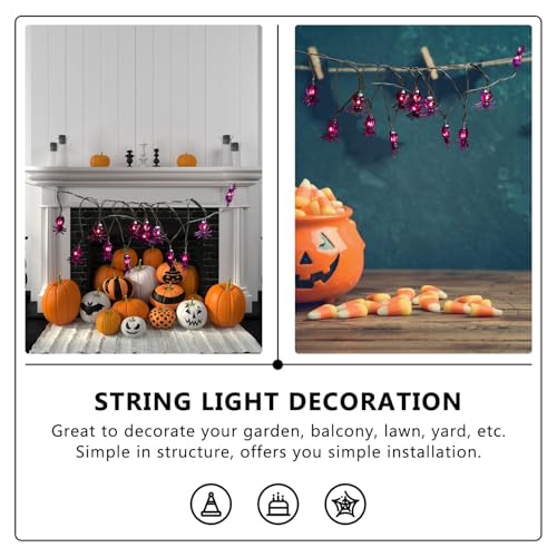 Luces solares LED decorativas de Halloween moradas 6.5m 30 LEDs miniatura 3