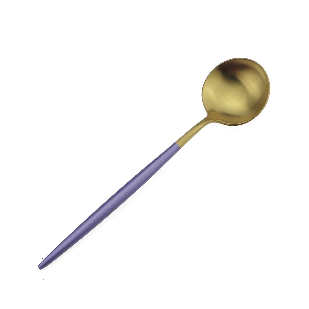 Gugrida Royal 20 Piece Matte Purple Handle 18/10 Stainless Steel Tableware Sets for 4 Including Forks, Spoons, Knives, Camping Silverware Travel Utensils Set Cutlery