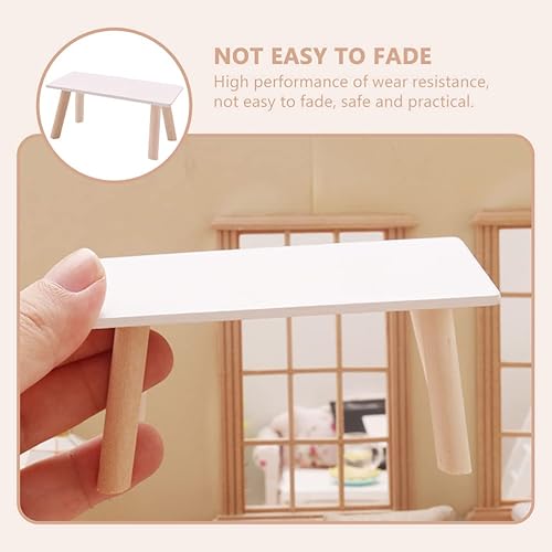 Miniatura 8 de EXCEART Mesa auxiliar en miniatura Mesa auxiliar Mesa de servicio al aire libre Decoración de casa para casa de muñecas Diseño de casa Decoración