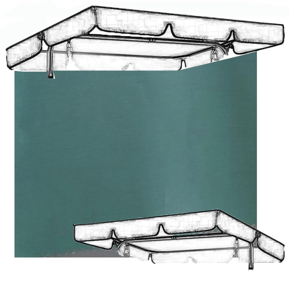 Generic Copertura Dondolo 2/3 Post Tettuccio Per Altalena Da Giardino， | Impermeabile Telo Ricambio Per Esterni E Giardino，Copertura Tetto Dondolo 210D Oxford(Green,98x72.8in-249x185cm)