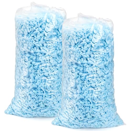 Hiceeden 4.5KG Shredded Memory Foam Filling Bean Bag Filler with Gel Soft and Comfortable Pouf Pillow Foam Stuffing for Ottoman Cushion Dog Bed Couch Blue