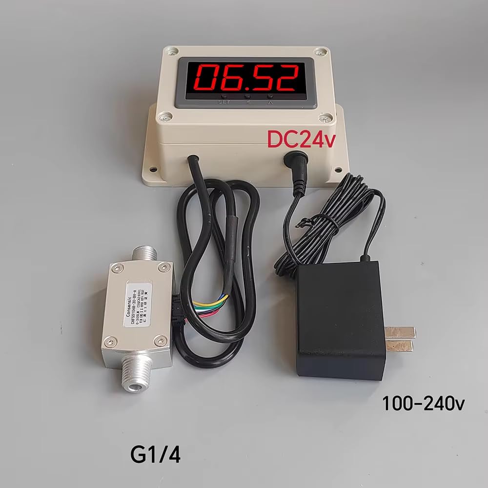 Misuratore di portata del gas, sensore di flusso d'aria digitale con allarme 1-50L/MIN per tubazioni e flussostati, connessione filettata G1/4, monitoraggio di precisione