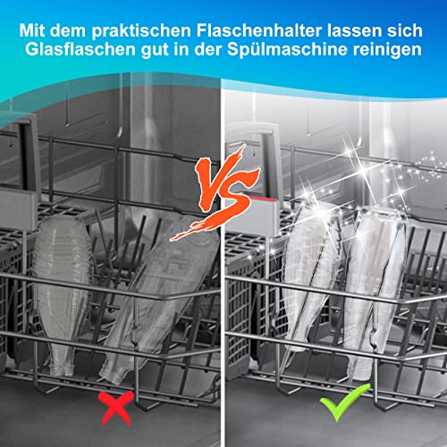 AIEVE 5 stuks vaatwasser-inzetstukken, compatibel met SodaStream Crystal Duo flessen, krasvrij, flessenhouder, glashouder voor vaatwasser - Image 6