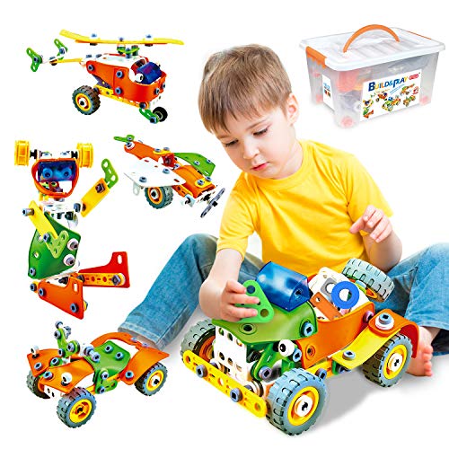 2021 New 163 Pieces Creative Construction Stem Learning Engineering Set | Educational Building Toys Gift for 6 7 8 9 Year Old Boy Girl|Stem Toys for Boys