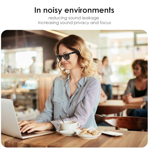 KONAFEI Increase Privacy Ear Tips for RayBan Meta Gen1/2 Glasses, Meta Oakley/Display, Rayneo, XREAL, VITURE, Rokid, Sound Booster Tube/Audio Enhancer for Smart Glasses Accessories, No Impact Charger