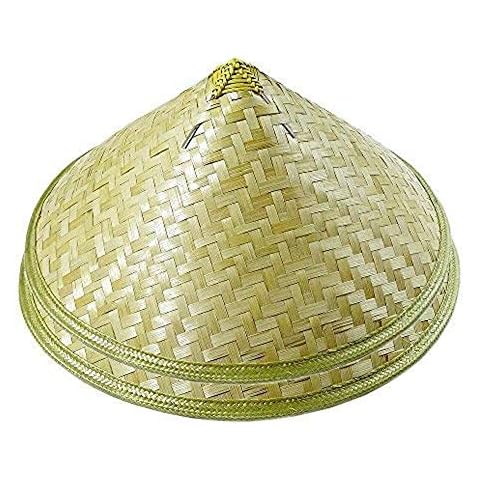 Zhou Langer traditioneller chinesischer Erwachsenenhut, orientalisch, für Garten, Eimerhut, Reishut, beige, 2 Stück Cover