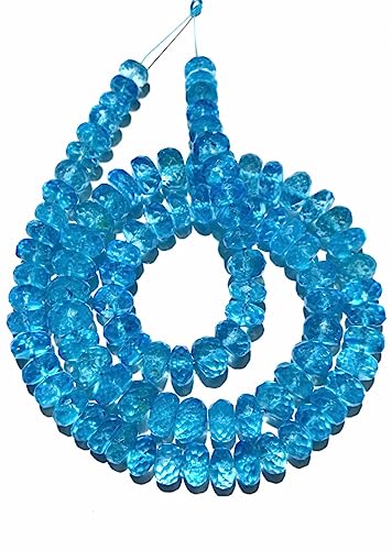 Perles topaze bleue naturelle finies les pierres ternes pour bijoux