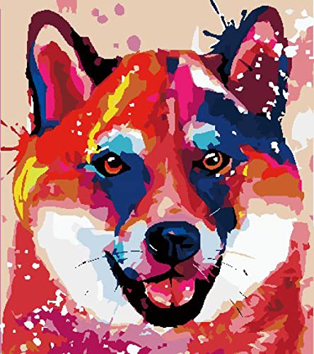 Broderie point de croix chiot coloré : toile pré-imprimée pour réussir sans erreur
