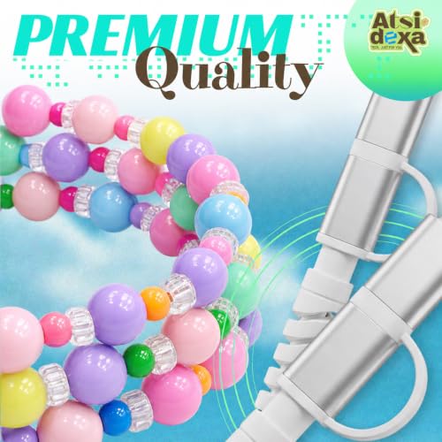 Image of 4-in-1 Beaded Charging Cable, MFi Certified, Works with CarPlay, 3.3FT 60W Fast Charger Cord for iPhone 17 /16 /15 /14 /13 /12 /11, iPad, Samsung, Android and More (Candy Pop)