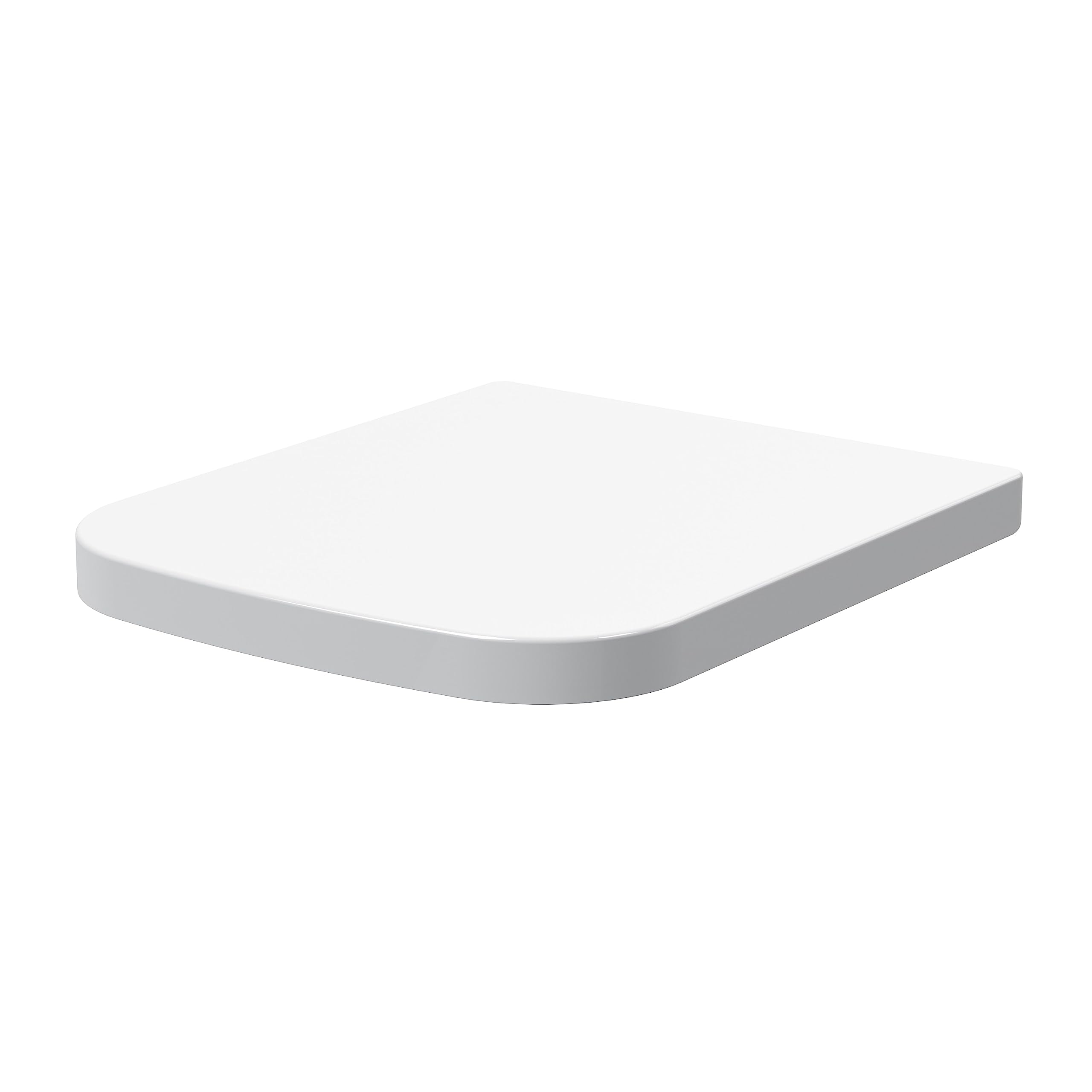 nuie White Square Wrapover Toilet Seat - Soft Close - Top Fix - Stainless Steel Hinges