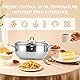 Fritteuse mit Öl Kaltzonen Technologie 2200ml Edelstahl Japanische Tempura Frittiertopf mit Thermometer und Öl Abtropfgestell, Klein Fryer für Pommes Frites, Fisch und Knuspriges Fleisch