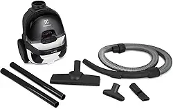 Aspirador de pó sem saco Electrolux potente 1400W silencioso compacto bocal estofados cabo retratil controle velocidade LIT31 preto branco 127V