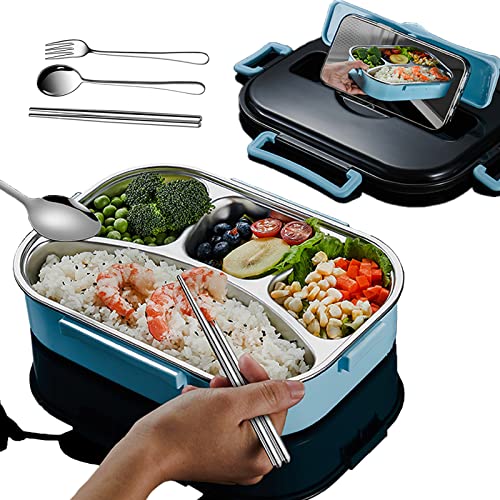Lohofrnny Bento Lunch Box, Boite Repas Enfants Adultes avec 4 Compartiments, Hermétique Bento Box avec Couverts Anti-Fuite Boîte à Repas pour Le Pique-Nique/l'école/Le Travail Cover