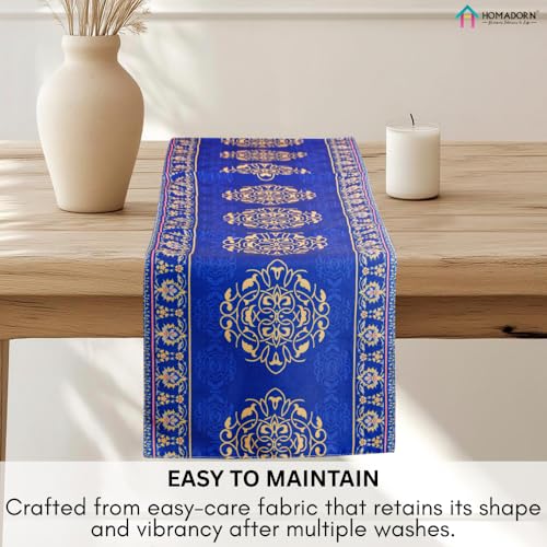 Image of HOMADORN Premium Digital Printed Table Runner - Double Layered Durable Fabric, Elegant Dining & Coffee Table Decoration, Fade-Resistant Prints, Easy Care (13X60 Inches ( 4 Seater), Royal Elegance)