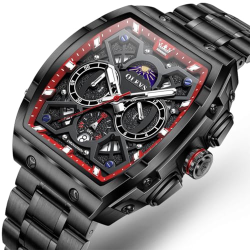 Image of OLEVS Men Watches Square Business Dress Diamond Analog Quartz Date Luxury Watch for Men Casual Stainless Steel Waterproof Luminous Wrist Watch