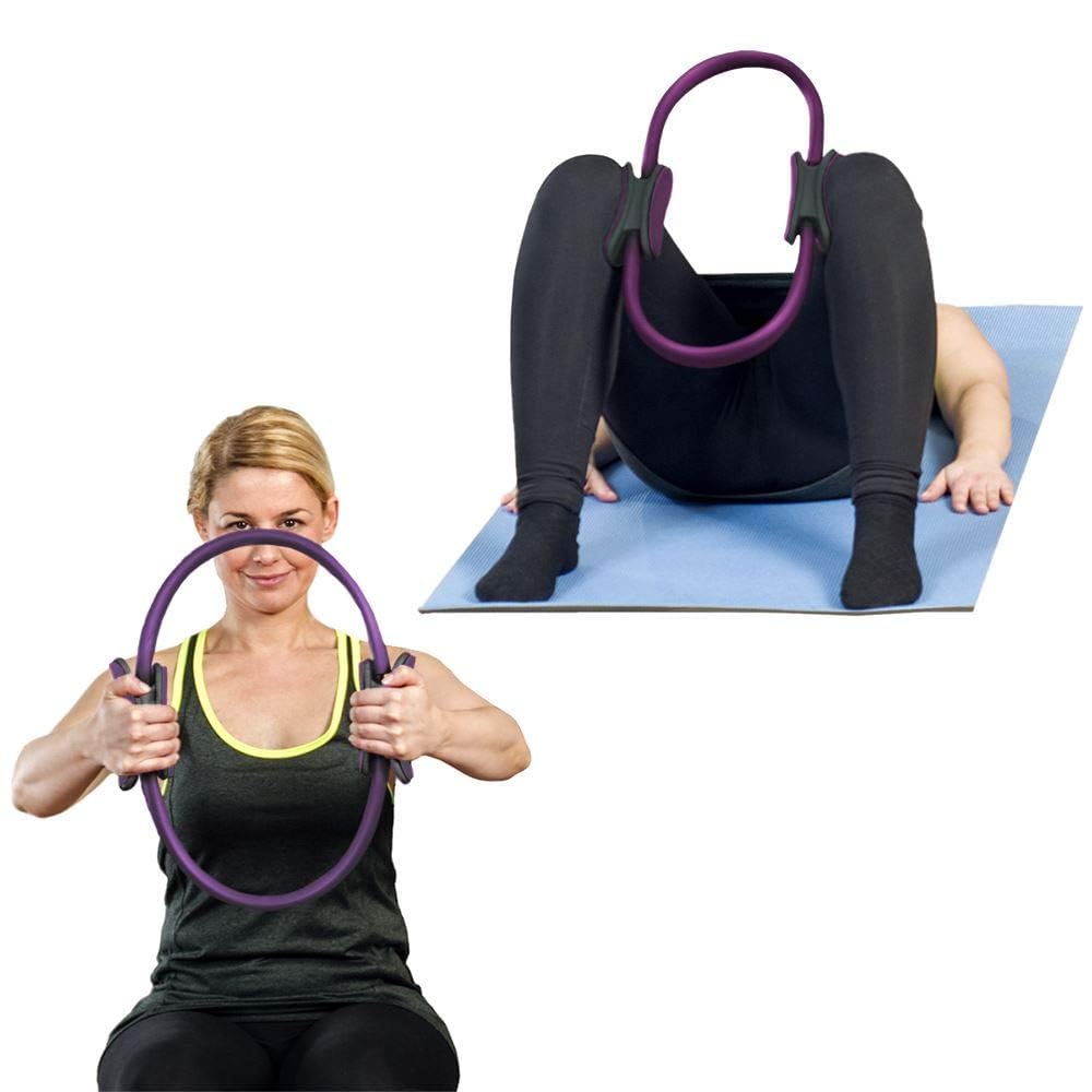 opriQ Fitness Pilates Ring Magic Circle – Dual Padded Handles Exercise Ring for Home Workout, Yoga, Core Strength & Body Toning (Pcs-1, Multi) 4