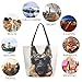 ZzWwR Fashion German Shepherd in Black Sunglasses Extra Large Canvas Gym Shoulder Tote, Reusable Daily Durable Top Handle Bag for Mens Womens Yoga Weekender Picnic Beach Travel Market Shopping