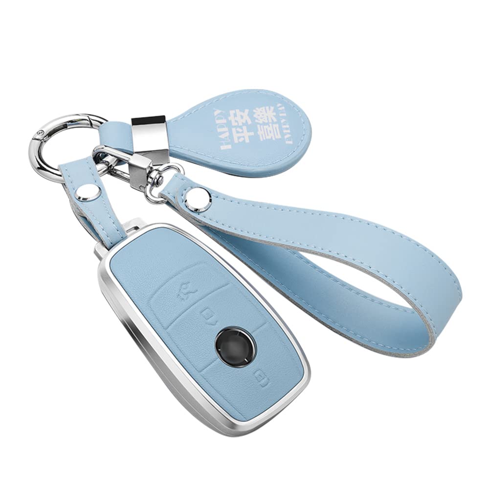 ontto Alu Legering Auto Sleutelhanger Cover Sleutelhanger fit voor Mercedes C S E Klasse E200 E300 E200L E300L E320L AMG CLA GLA CLK GLC Sleutelgeval Lederen Sleutelhouder Sleutelhanger Sleutelhanger