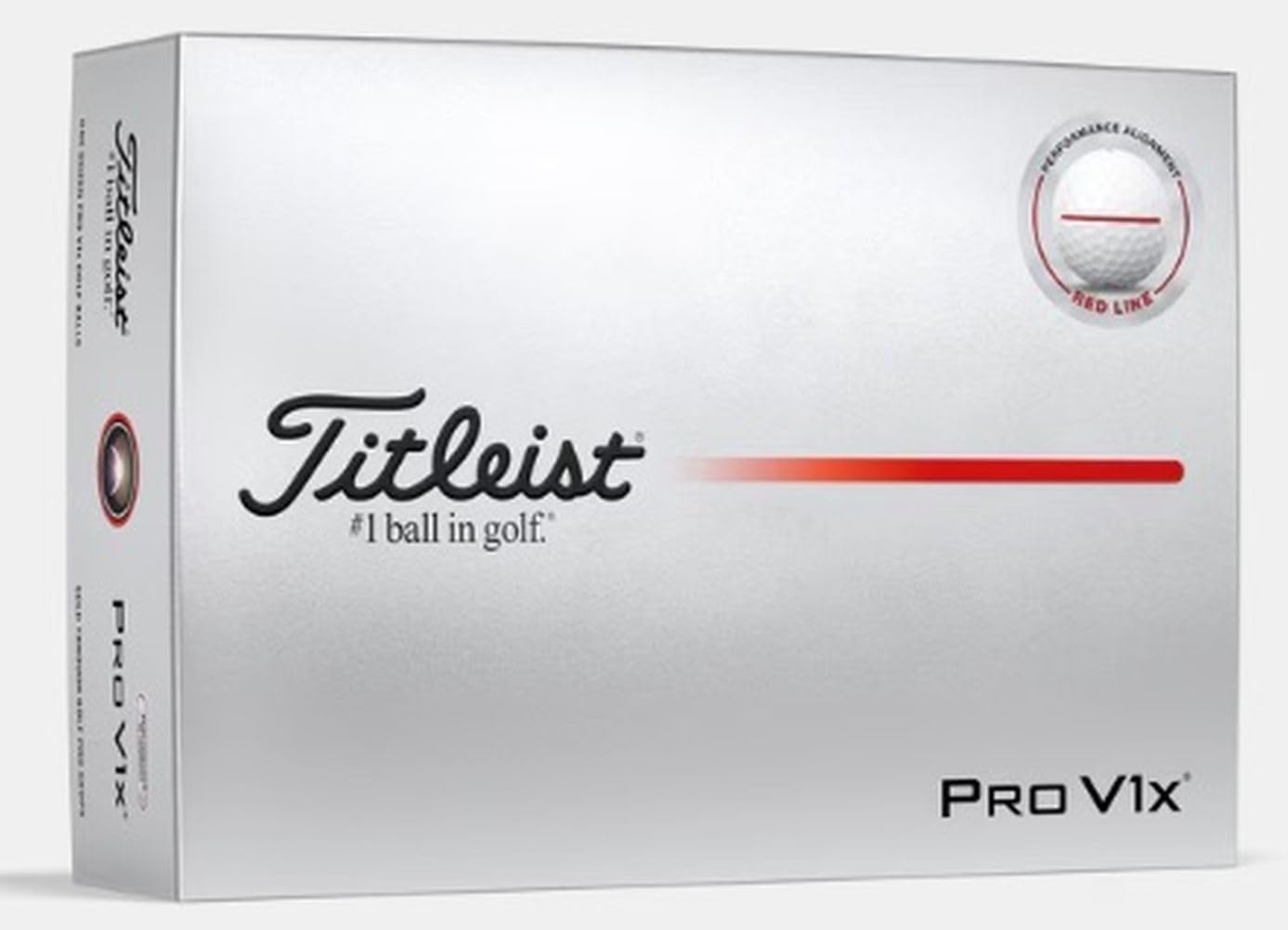 Titleist Pro V1x Performance Alignment Golf Balls 1-Dozen White/Red