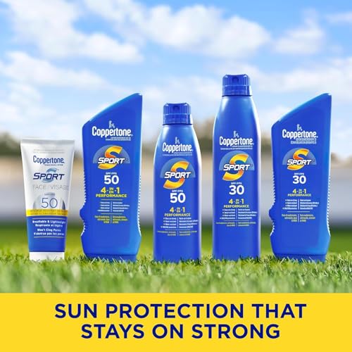 Coppertone Sport Sunscreen Lotion SPF 50, 4-in-1 Performance, Sweat and Water Resistant Face and Body Sunscreen Broad Spectrum SPF 50 UVA/UVB Protection, Oxybenzone Free, 207mL - Image 6
