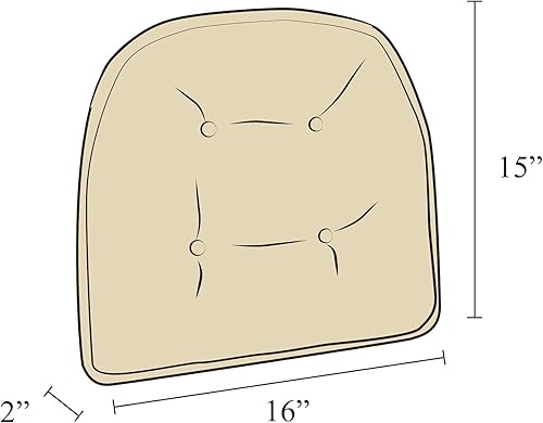 Miniatura 8 de Klear Vu Omega Gripper - Cojín capitoné antideslizante para silla de comedor, Poliéster, Ivory, Paquete de 4