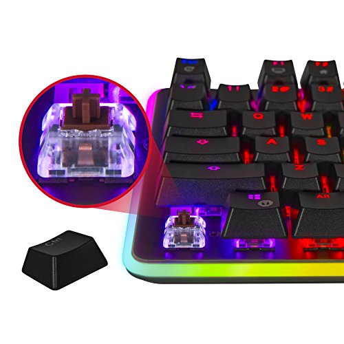 Rosewill Mechanical Gaming Keyboard, Rgb Led Glow Backlit Computer Mechanical Switch Keyboard For Pc, Laptop, Mac, Software Customizable - Professional Gaming Brown Mechanical Switch #TOP4