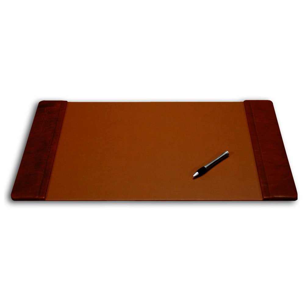 Dacasso Mocha Leather Desk Pad with Side Rails, Table Pad for Study Computer, 25.5-Inch by 17.25-Inch