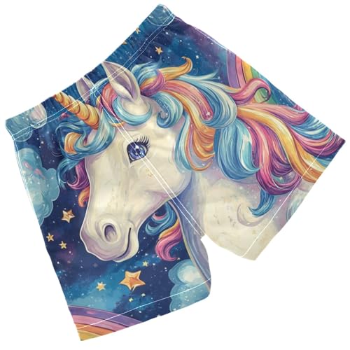 Pigsaly Boys Swim Trunks Colorful Happy Unicorns Boys Board Shorts Swimsuit Swimwear Summer Bathing Suit S2
