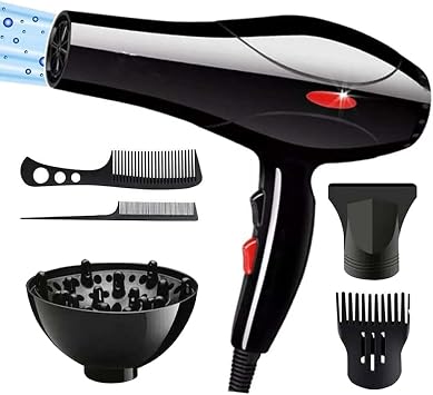 Hair Dryer,Professional Hairdryer for Women& Men,Fast Blow Dryer with Diffuser, 2 Speed 3 Heat Adjustabl Setting,Combs,Nozzle,Diffuser
